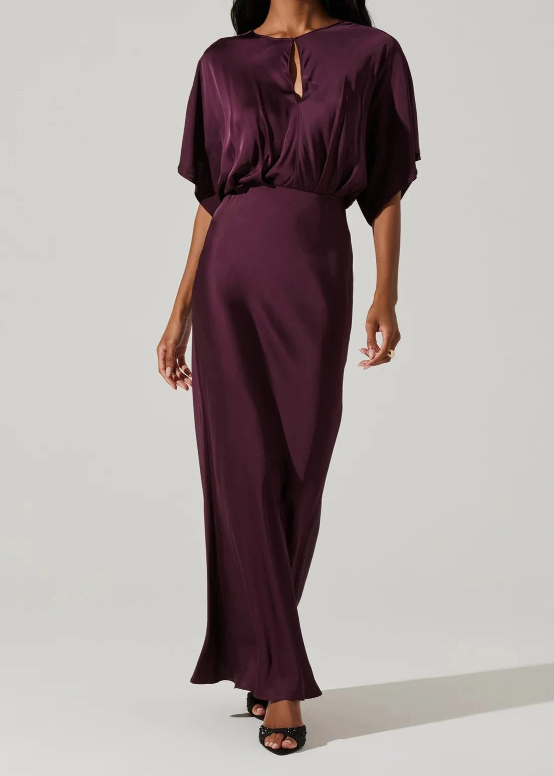 Satin Waist Slim Maxi Dress