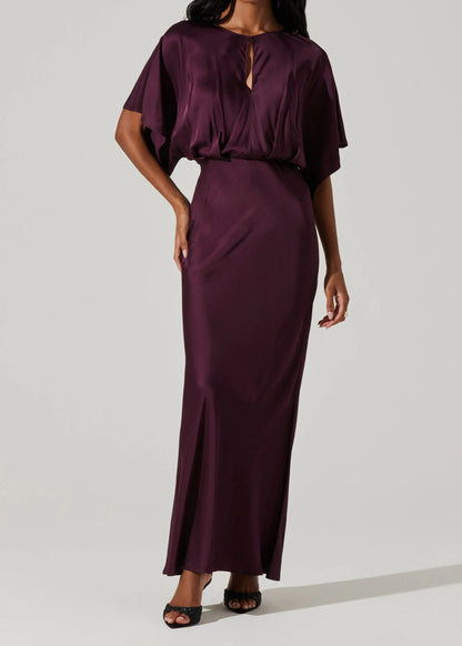 Satin Waist Slim Maxi Dress