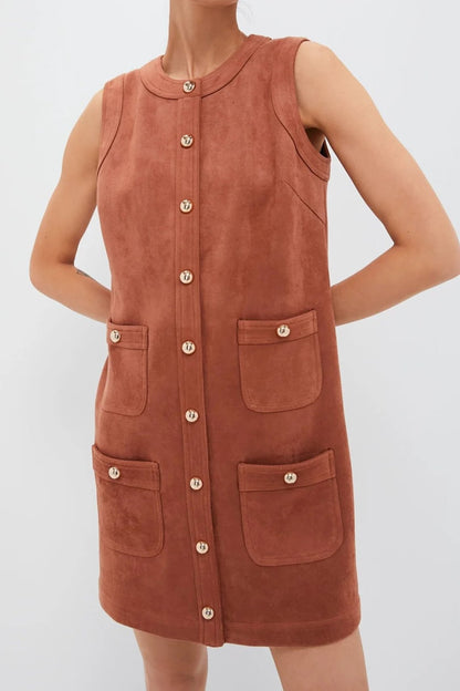 Cognac Suede Ollie Dress