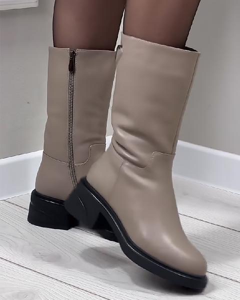 Women's Velvet Low Heel Boots