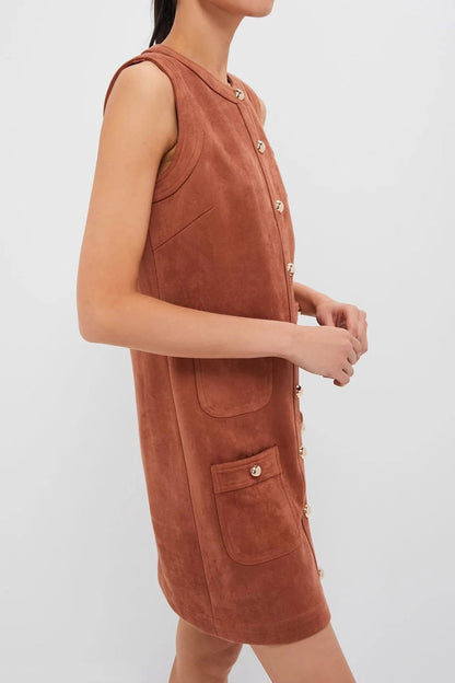 Cognac Suede Ollie Dress