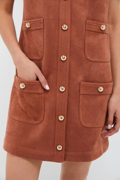 Cognac Suede Ollie Dress