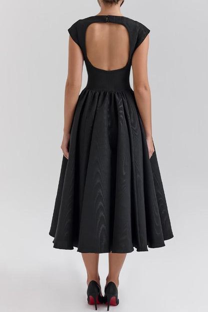 Demure Backless A-line Midi Dress